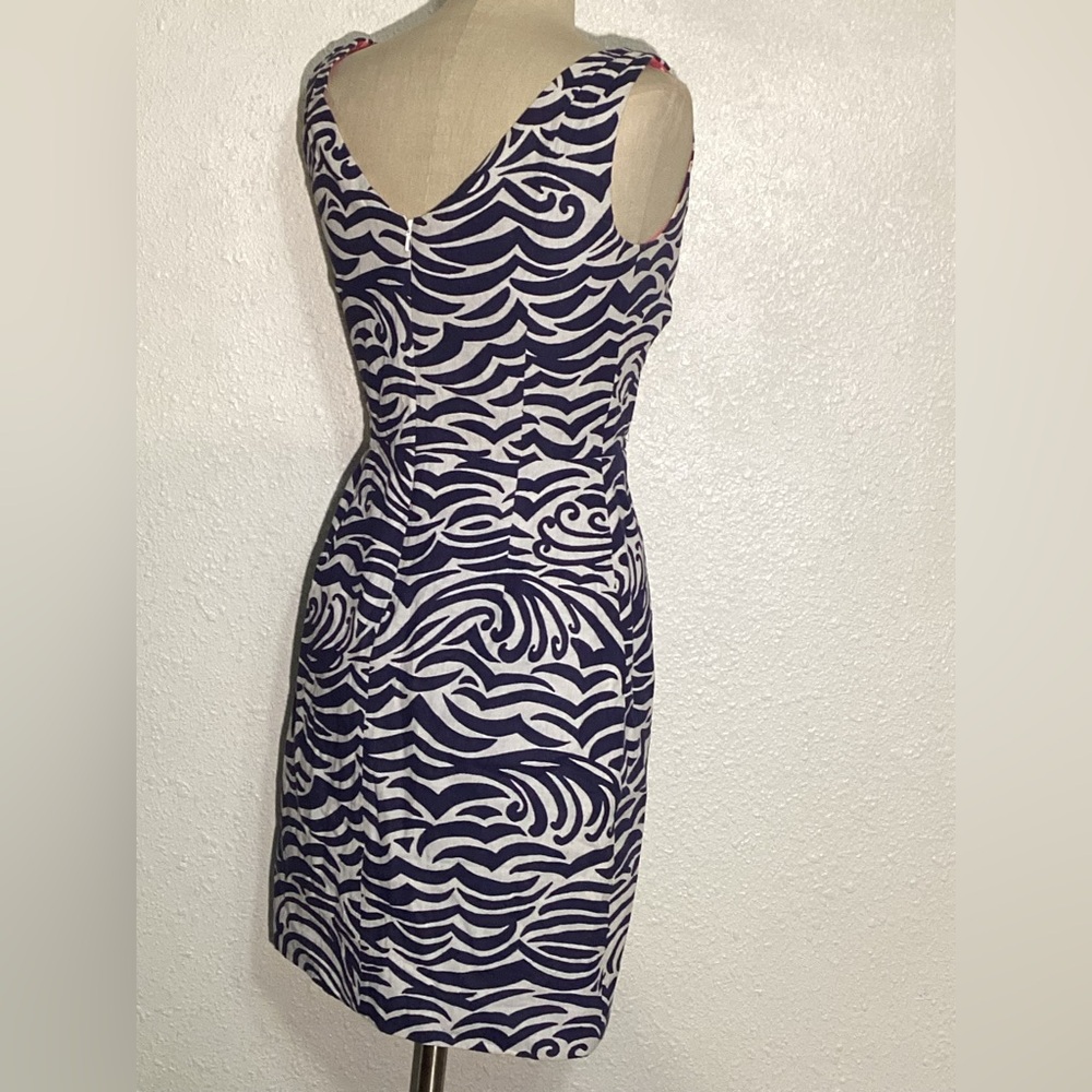 Lilly Pulitzer Kiki women’s Navy and White Patterned Dress size 4 - Picture 7 of 12